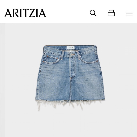 Agolde Light Blue Denim Mini Skirt - Picture 3 of 9